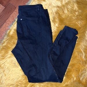 Melanie Lynn black stud detail  stretchy denim jeans Sz 14